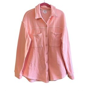 Sundry Oversized Pink Shacket Cozy Soft Girl Layering Jacket Size 0 xs